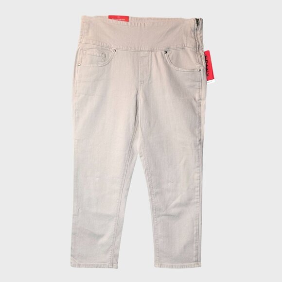 Spanx The Signature Capri Jeans Side Zip Shaping High Rise Shell Cream 31 NWT - Picture 3 of 14